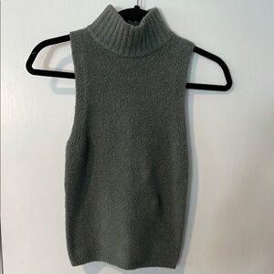 Express Gray Cowl Turtleneck Sweater Vest